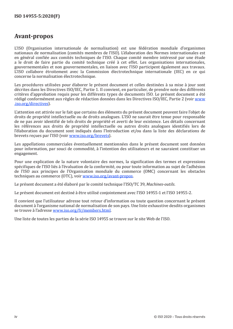 ISO 14955-5:2020 ISO 14955-5:2020 - Machines-outils — Évaluation environnementale des machines-outils — Partie 5: Principes d'essai des machines-outils pour le travail du bois concernant l'énergie fournie/19/2020 - Page 4 preview