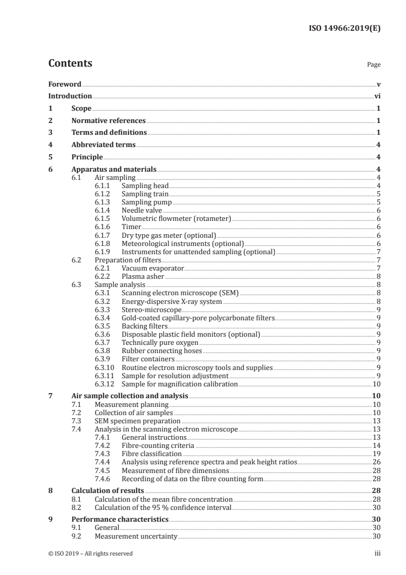 ISO 14966:2019 ISO 14966:2019 - Ambient air — Determination of numerical concentration of inorganic fibrous particles — Scanning electron microscopy method/13/2019 - Page 3 preview