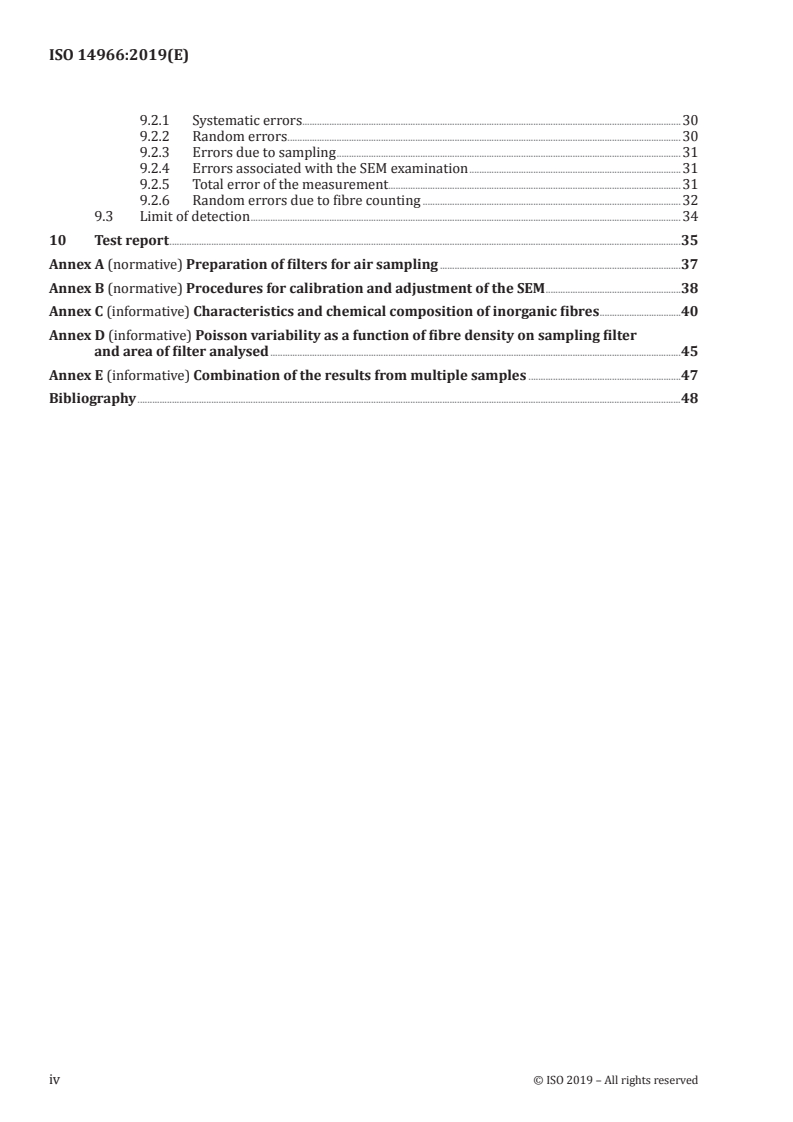 ISO 14966:2019 ISO 14966:2019 - Ambient air — Determination of numerical concentration of inorganic fibrous particles — Scanning electron microscopy method/13/2019 - Page 4 preview