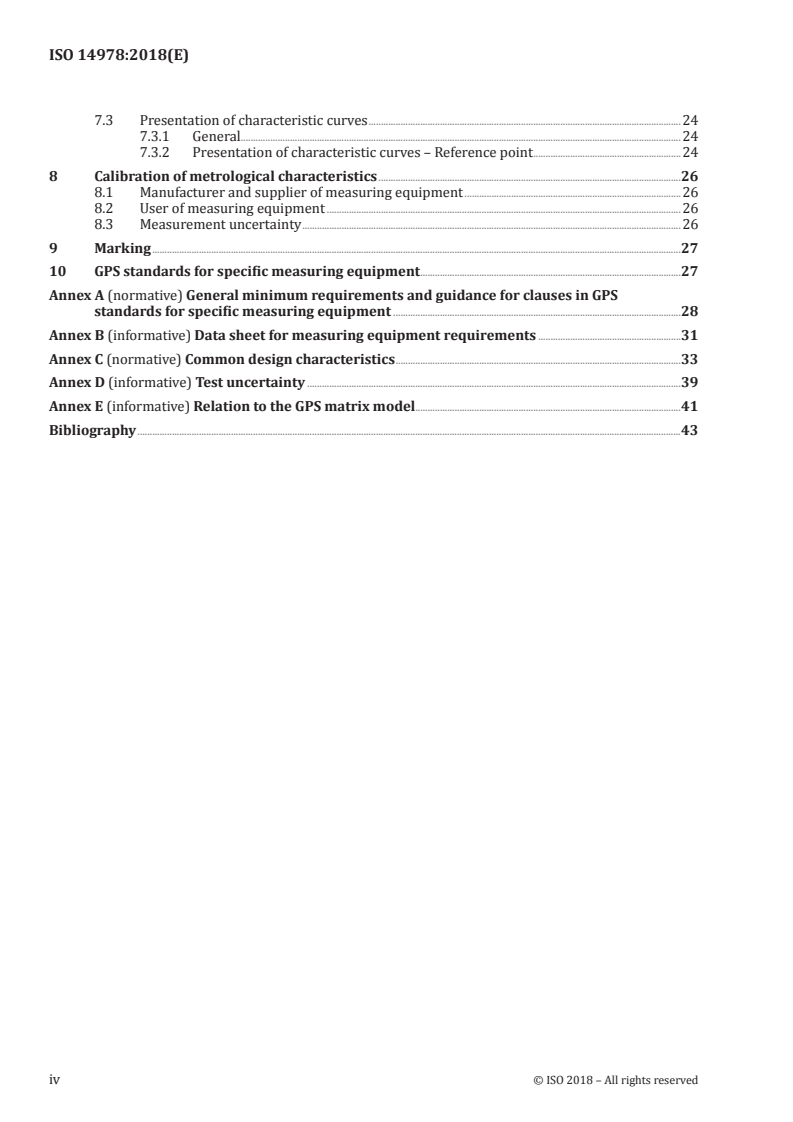 ISO 14978:2018 ISO 14978:2018 - Geometrical product specifications (GPS) — General concepts and requirements for GPS measuring equipment/28/2018 - Page 4 preview