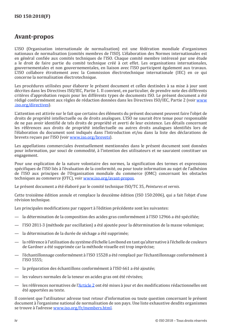 ISO 150:2018 ISO 150:2018 - Huiles de lin brutes, raffinées et cuites, pour peintures et vernis — Spécifications et méthodes d'essai
Released:11/6/2018 - Page 4 preview