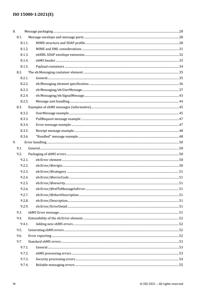 ISO 15000-1:2021 ISO 15000-1:2021 - Electronic business eXtensible Markup Language (ebXML) — Part 1: Messaging service core specification/15/2021 - Page 4 preview