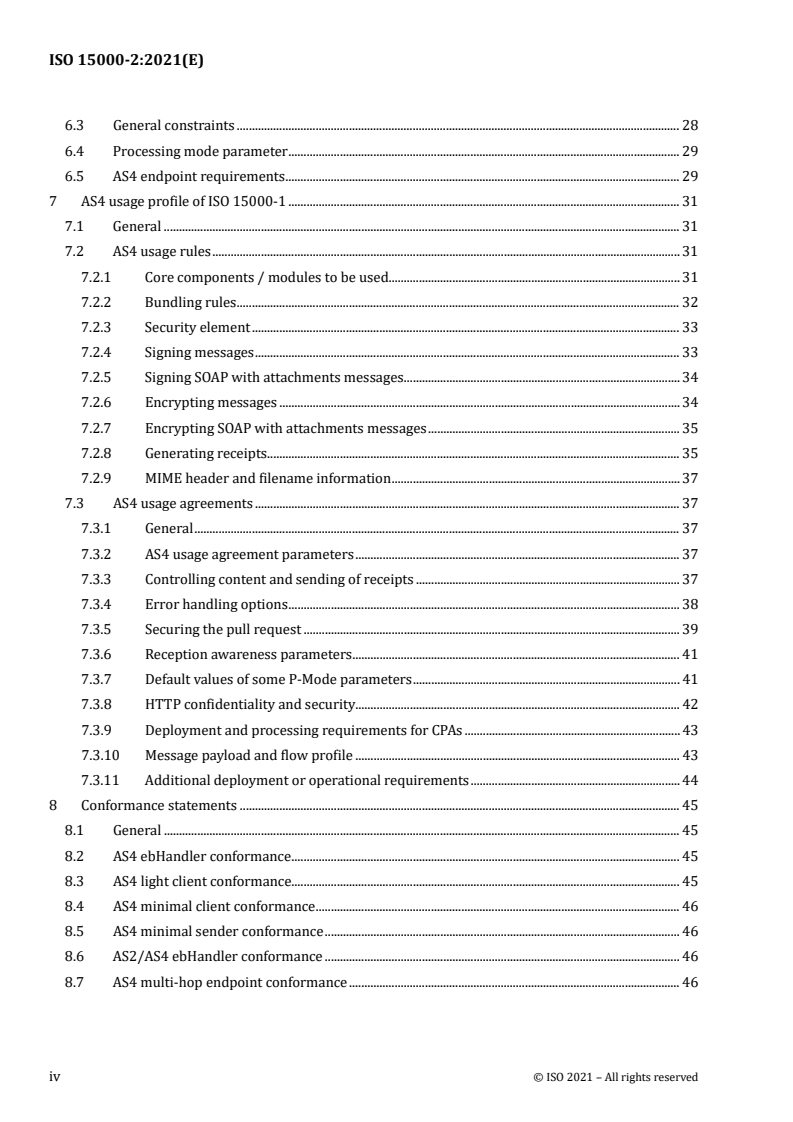 ISO 15000-2:2021 ISO 15000-2:2021 - Electronic business eXtensible Markup Language (ebXML) — Part 2: Applicability Statement (AS) profile of ebXML messaging service/15/2021 - Page 4 preview