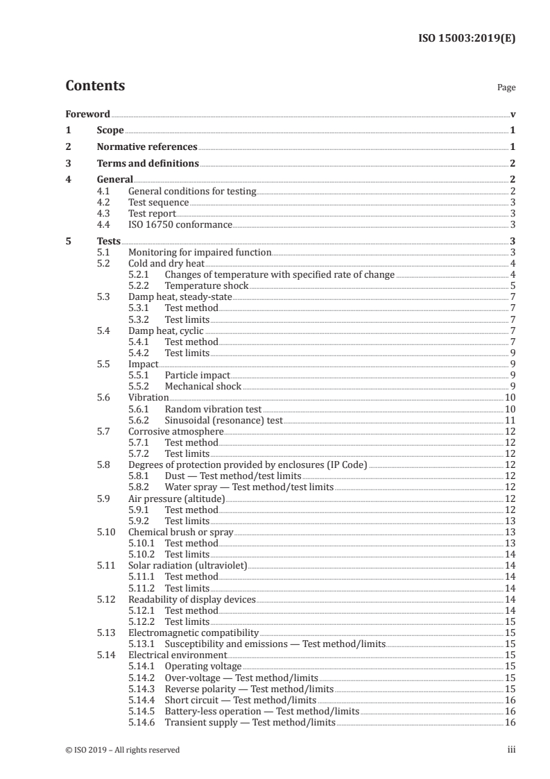 ISO 15003:2019 ISO 15003:2019 - Agricultural engineering — Electrical and electronic equipment — Testing resistance to environmental conditions/4/2019 - Page 3 preview