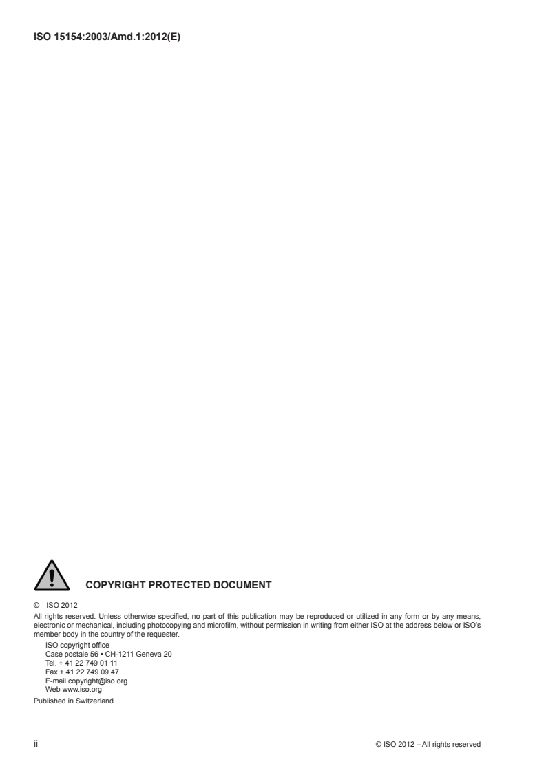 ISO 15154:2003/Amd 1:2012 ISO 15154:2003/Amd 1:2012 - Tobacco — Determination of the content of reducing carbohydrates — Continuous-flow analysis method — Amendment 1/11/2012 - Page 2 preview
