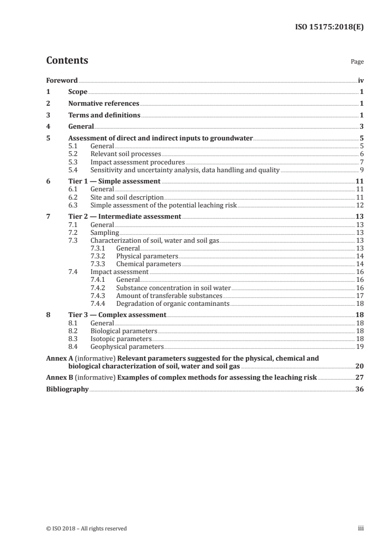 ISO 15175:2018 ISO 15175:2018 - Soil quality — Characterization of contaminated soil related to groundwater protection/26/2018 - Page 3 preview