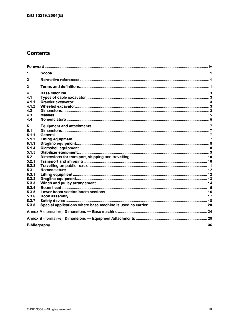ISO 15219:2004 ISO 15219:2004 - Earth-moving machinery — Cable excavators — Terminology and commercial specifications/3/2004 - Page 3 preview