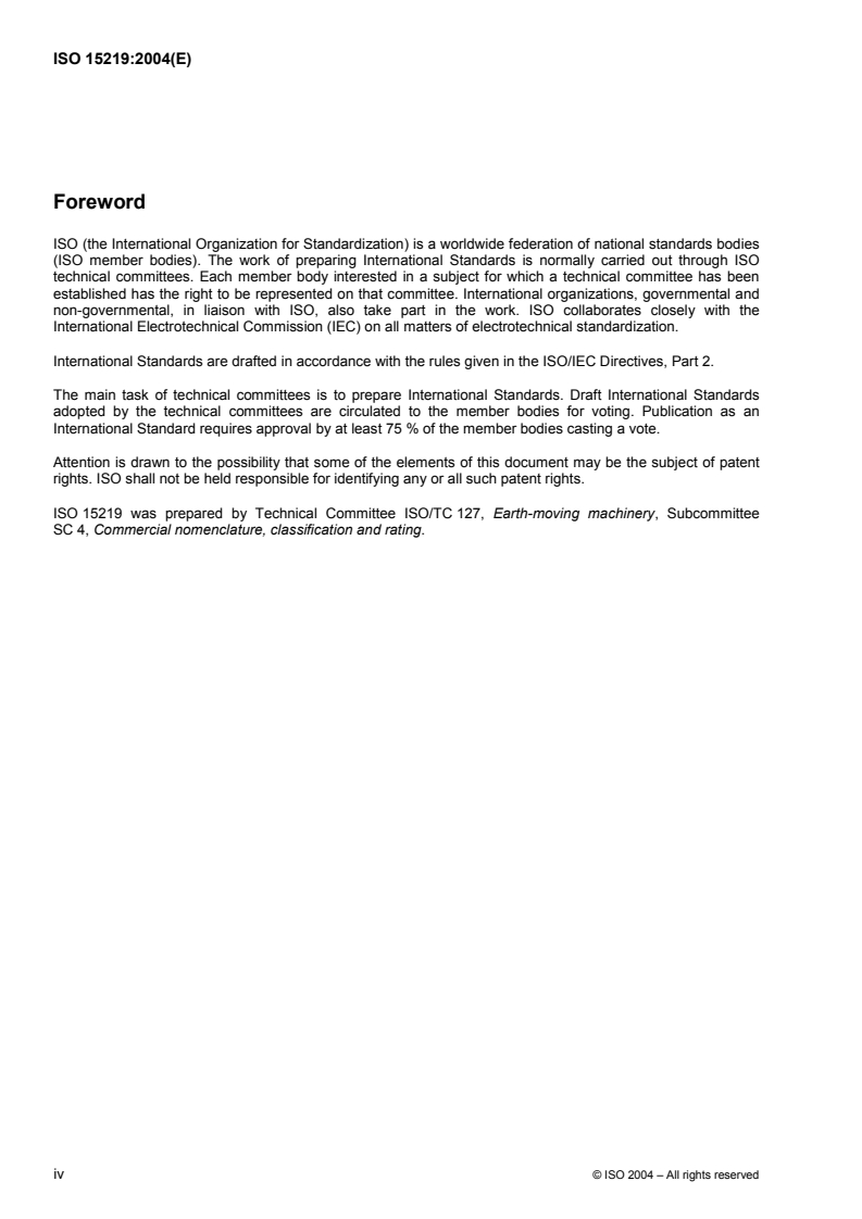 ISO 15219:2004 ISO 15219:2004 - Earth-moving machinery — Cable excavators — Terminology and commercial specifications/3/2004 - Page 4 preview