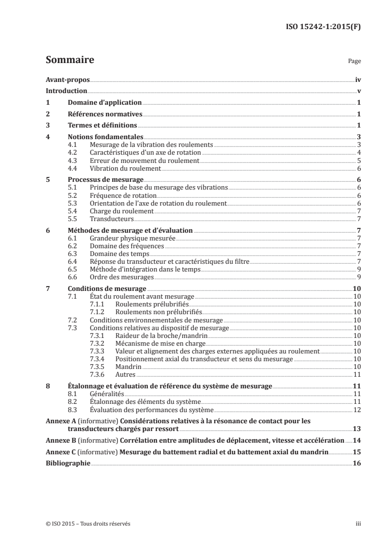 ISO 15242-1:2015 ISO 15242-1:2015 - Roulements — Méthodes de mesurage des vibrations — Partie 1: Principes fondamentaux/14/2015 - Page 3 preview