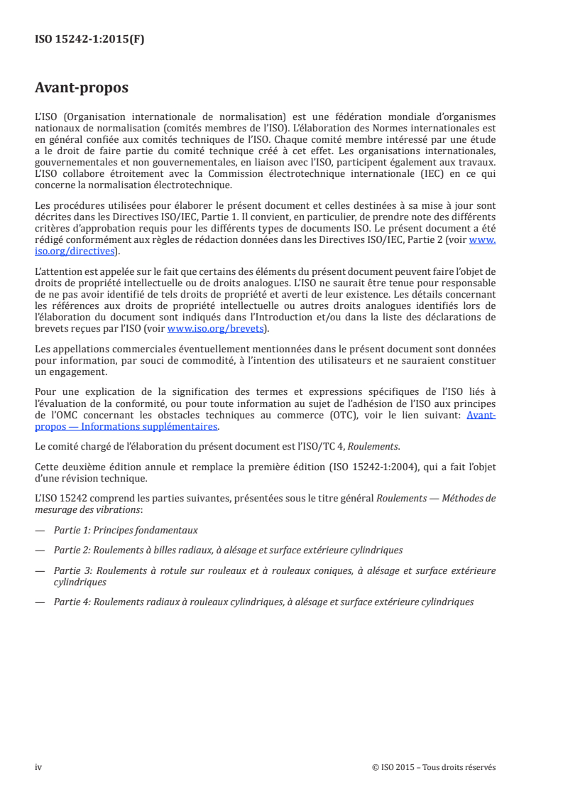 ISO 15242-1:2015 ISO 15242-1:2015 - Roulements — Méthodes de mesurage des vibrations — Partie 1: Principes fondamentaux/14/2015 - Page 4 preview