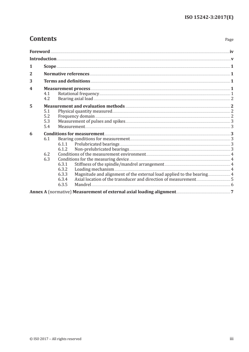 ISO 15242-3:2017 ISO 15242-3:2017 - Rolling bearings — Measuring methods for vibration — Part 3: Radial spherical and tapered roller bearings with cylindrical bore and outside surface/8/2017 - Page 3 preview