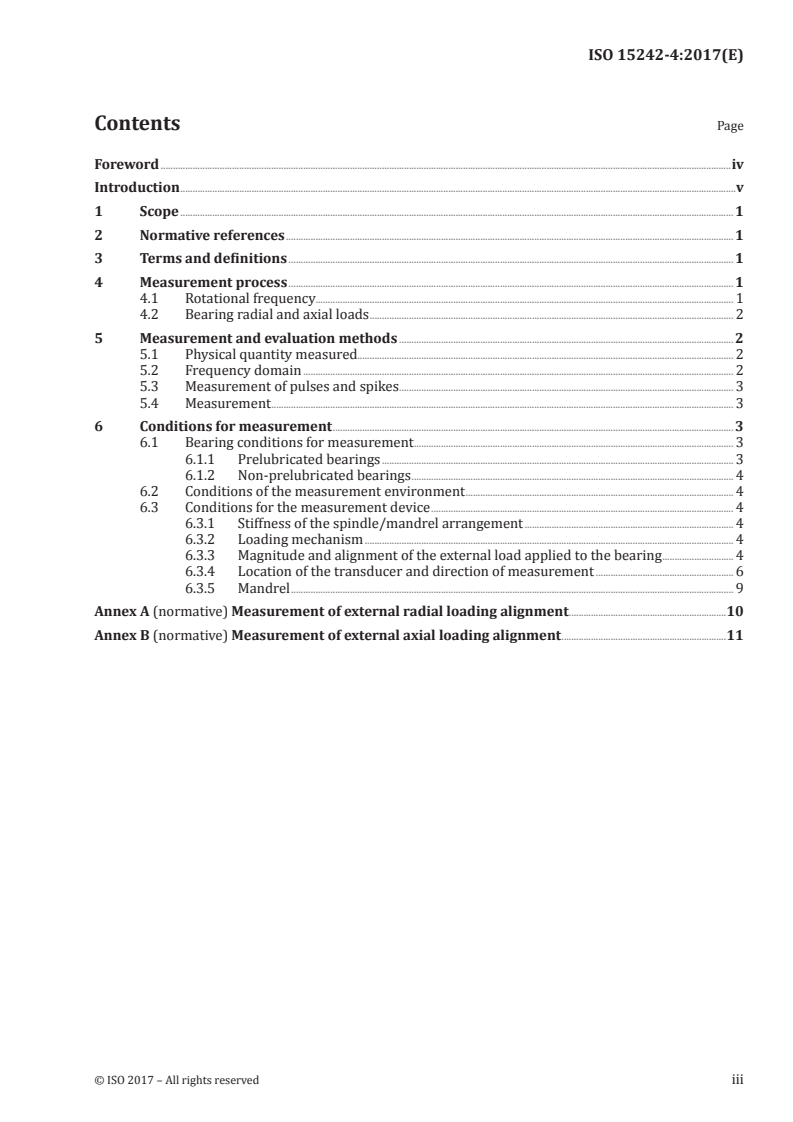 SIST ISO 15242-4:2020 ISO 15242-4:2017 - Rolling bearings — Measuring methods for vibration — Part 4: Radial cylindrical roller bearings with cylindrical bore and outside surface/28/2017 - Page 3 preview