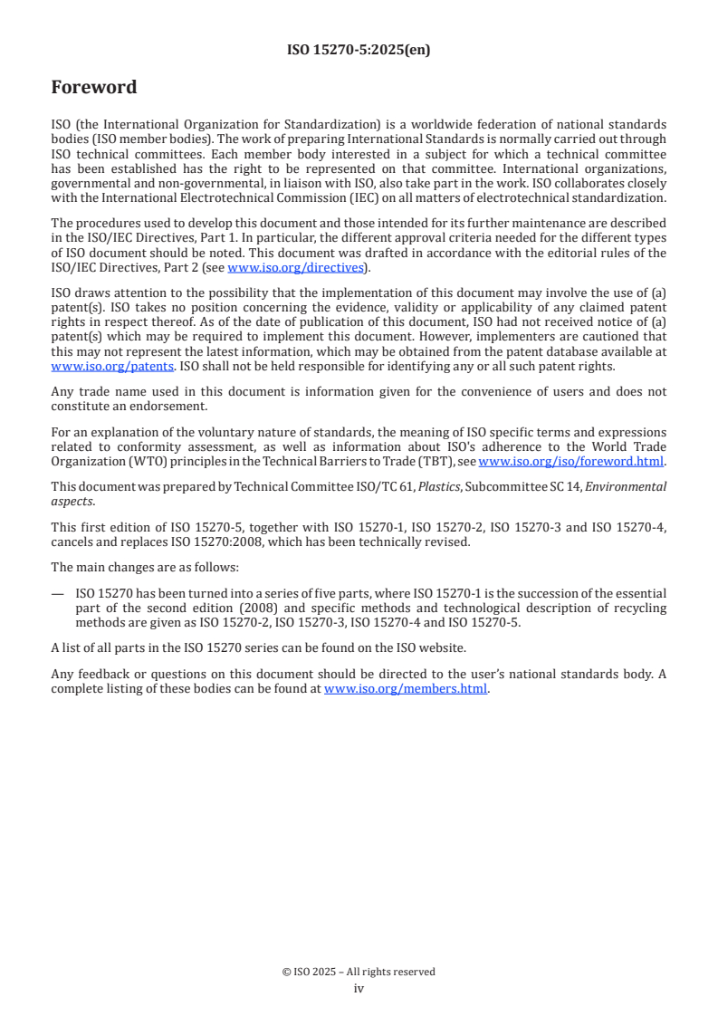 ISO 15270-5:2025 ISO 15270-5:2025 - Plastics — Guidelines for the recovery and recycling of plastics waste — Part 5: Organic/biological recycling
Released:6. 11. 2025 - Page 4 preview