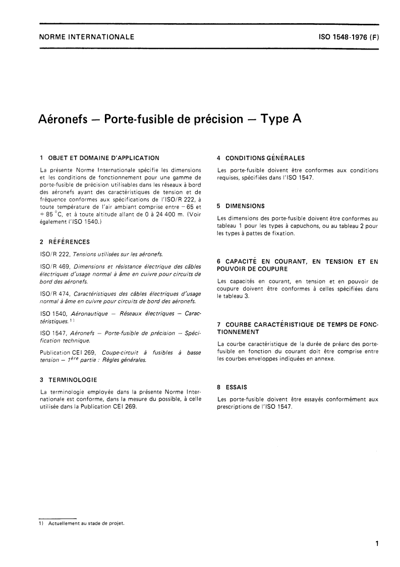 ISO 1548:1976 ISO 1548:1976 - Aéronefs — Porte-fusible de précision — Type A/1/1976 - Page 3 preview