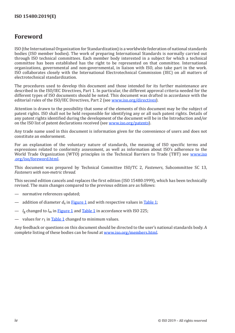 ISO 15480:2019 ISO 15480:2019 - Fasteners — Hexagon washer head drilling screws with tapping screw thread/6/2019 - Page 4 preview