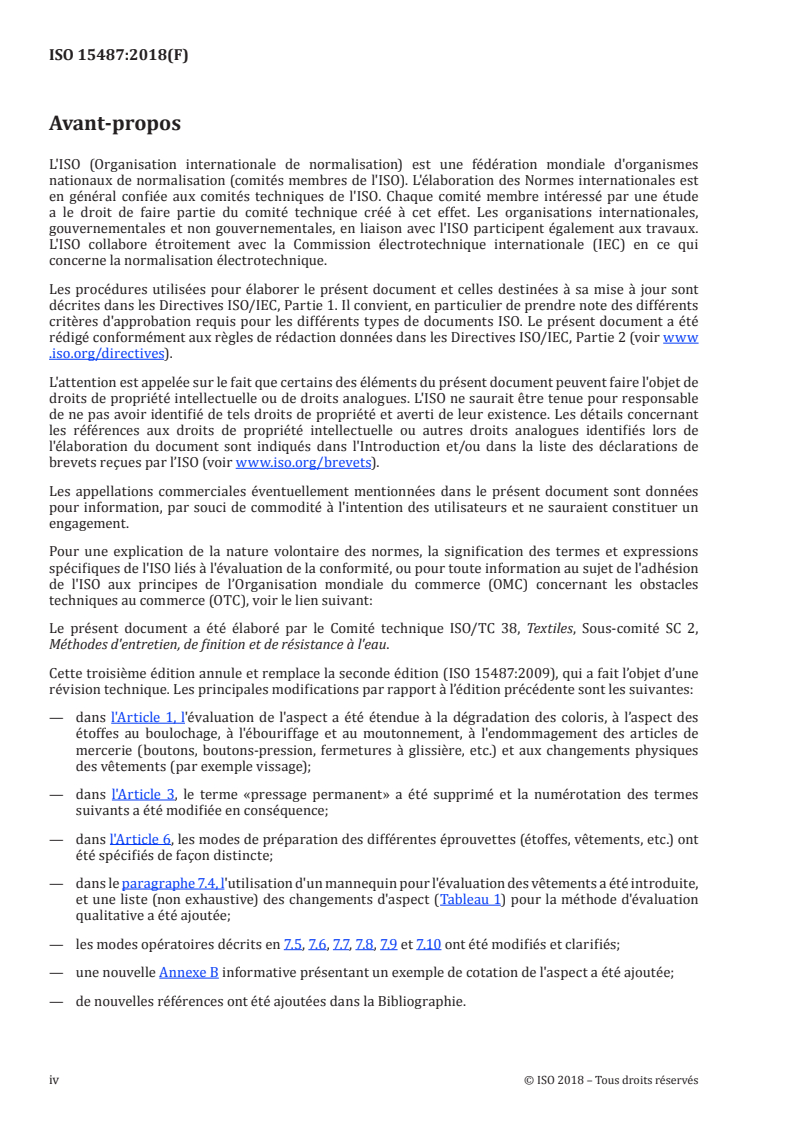 ISO 15487:2018 ISO 15487:2018 - Textiles — Méthode d'évaluation de l'aspect des vêtements et autres produits textiles finis après lavage et séchage domestiques/5/2018 - Page 4 preview