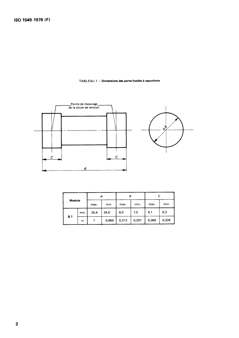 ISO 1549:1976 ISO 1549:1976 - Aéronefs — Porte-fusible de précision — Type B/1/1976 - Page 4 preview