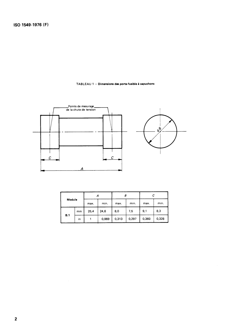 ISO 1549:1976 ISO 1549:1976 - Aéronefs — Porte-fusible de précision — Type B/1/1976 - Page 4 preview