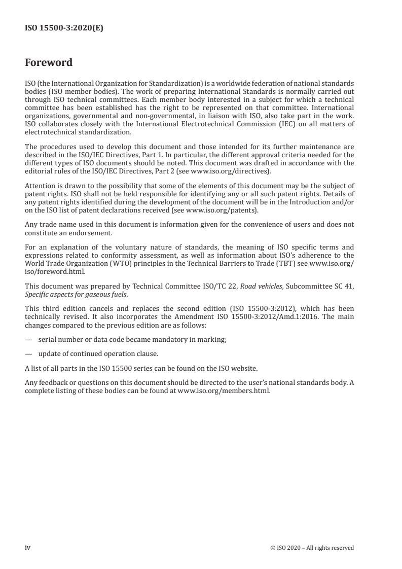 ISO 15500-3:2020 ISO 15500-3:2020 - Road vehicles — Compressed natural gas (CNG) fuel system components — Part 3: Check valve/3/2020 - Page 4 preview