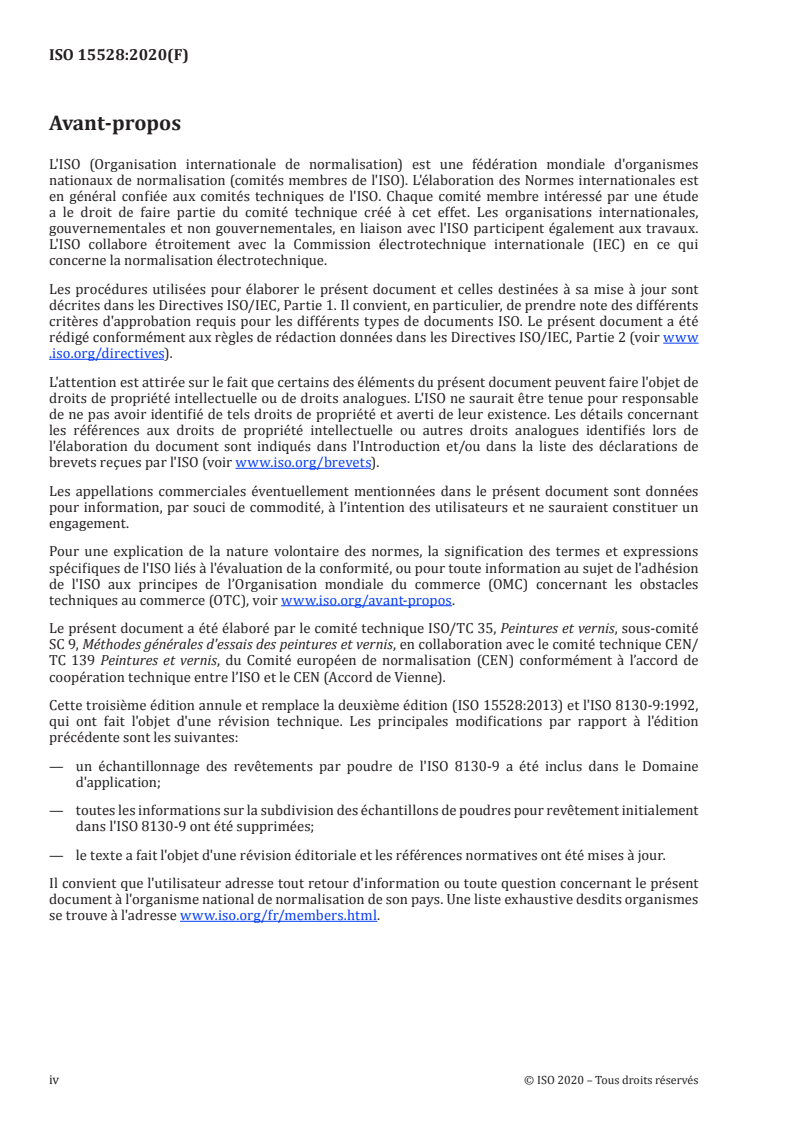 ISO 15528:2020 ISO 15528:2020 - Peintures, vernis et matières premières pour peintures et vernis — Échantillonnage/4/2020 - Page 4 preview