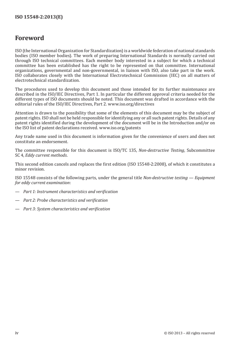 ISO 15548-2:2013 ISO 15548-2:2013 - Non-destructive testing — Equipment for eddy current examination — Part 2: Probe characteristics and verification/20/2013 - Page 4 preview