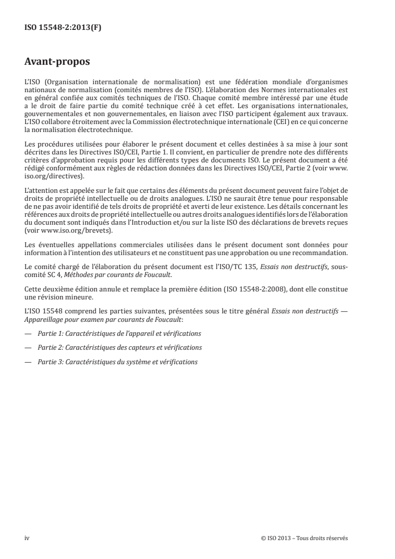 ISO 15548-2:2013 ISO 15548-2:2013 - Essais non destructifs — Appareillage pour examen par courants de Foucault — Partie 2: Caractéristiques des capteurs et vérifications/20/2013 - Page 4 preview
