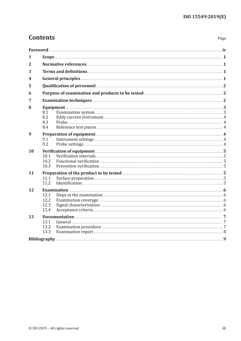 ISO 15549:2019 ISO 15549:2019 - Non-destructive testing — Eddy current testing — General principles/17/2019 - Page 3 preview
