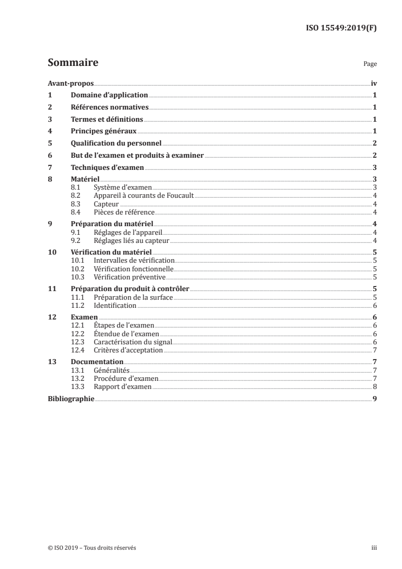 ISO 15549:2019 ISO 15549:2019 - Essais non destructifs — Contrôle par courants de Foucault — Principes généraux/17/2019 - Page 3 preview