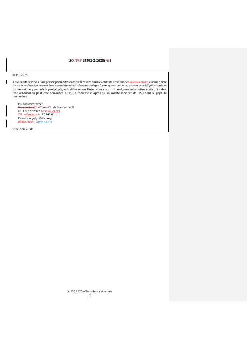 REDLINE ISO 15592-2:2025 - Tabac à rouler et objets confectionnés à partir de ce type de tabac — Méthodes d'échantillonnage, de conditionnement et d'analyse — Partie 2: Atmosphère de conditionnement et d'essai
Released:15. 09. 2025