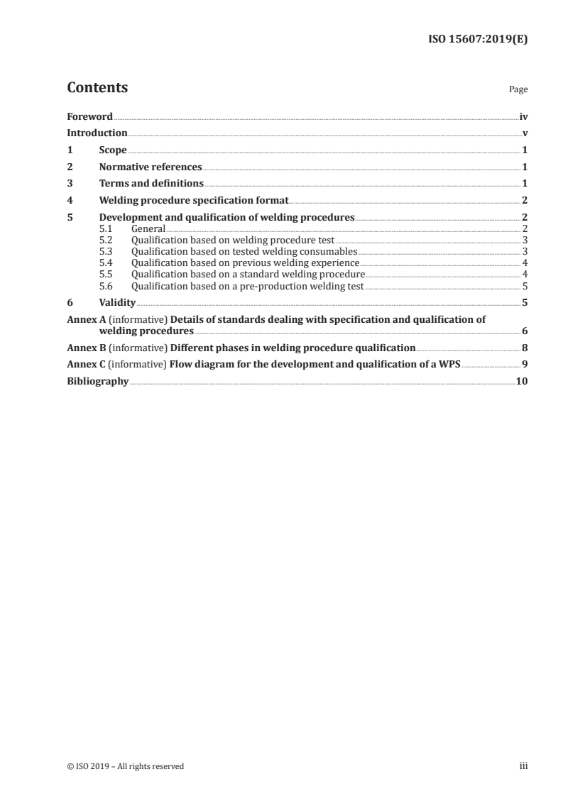 ISO 15607:2019 ISO 15607:2019 - Specification and qualification of welding procedures for metallic materials — General rules/7/2019 - Page 3 preview