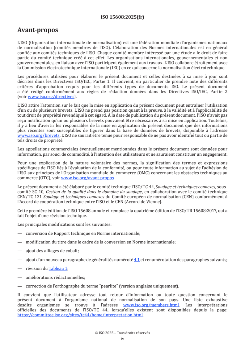 ISO 15608:2025 ISO 15608:2025 - Soudage — Système de groupement des matériaux métalliques
Released:10/16/2025 - Page 4 preview