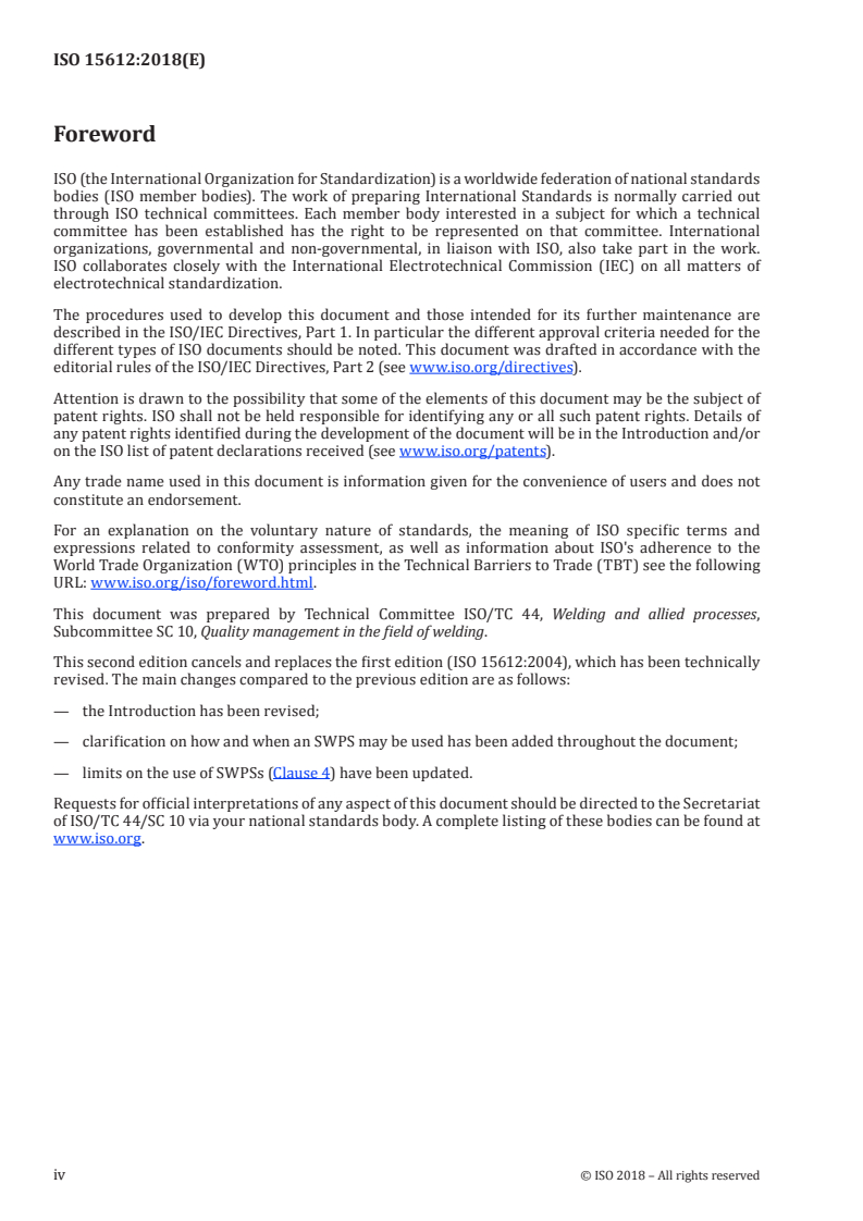 ISO 15612:2018 ISO 15612:2018 - Specification and qualification of welding procedures for metallic materials — Qualification by adoption of a standard welding procedure specification
Released:6/18/2018 - Page 4 preview