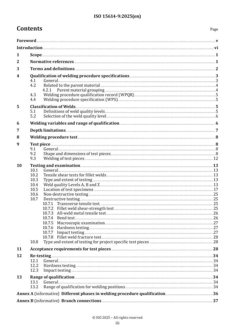 ISO 15614-9:2025 ISO 15614-9:2025 - Specification and qualification of welding procedures for metallic materials — Welding procedure test — Part 9: Underwater hyperbaric wet welding
Released:5. 11. 2025 - Page 3 preview