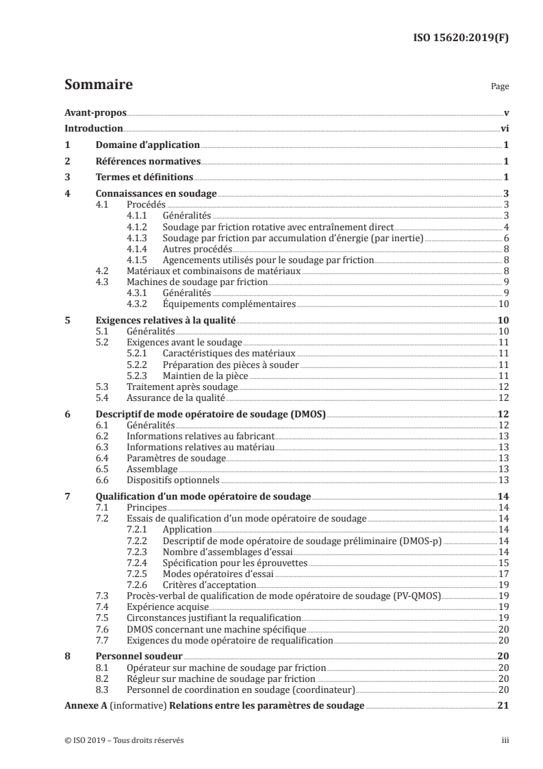 ISO 15620:2019 ISO 15620:2019 - Soudage — Soudage par friction des matériaux métalliques/22/2019 - Page 3 preview
