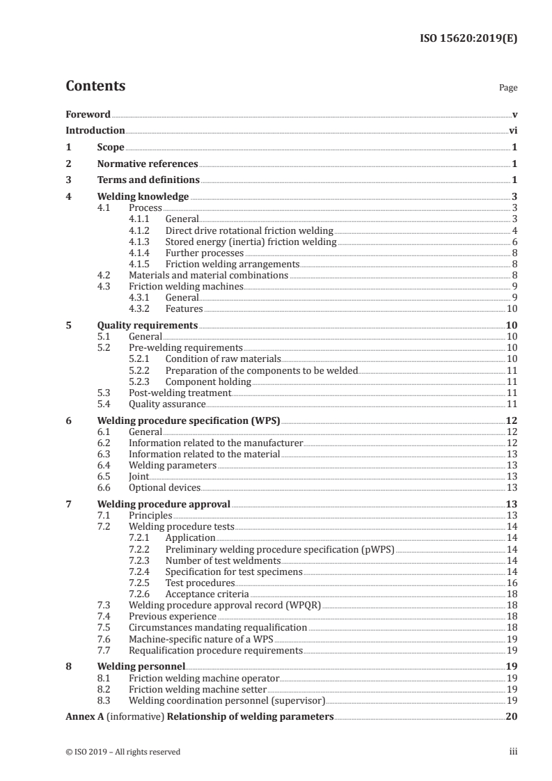 ISO 15620:2019 ISO 15620:2019 - Welding — Friction welding of metallic materials/22/2019 - Page 3 preview