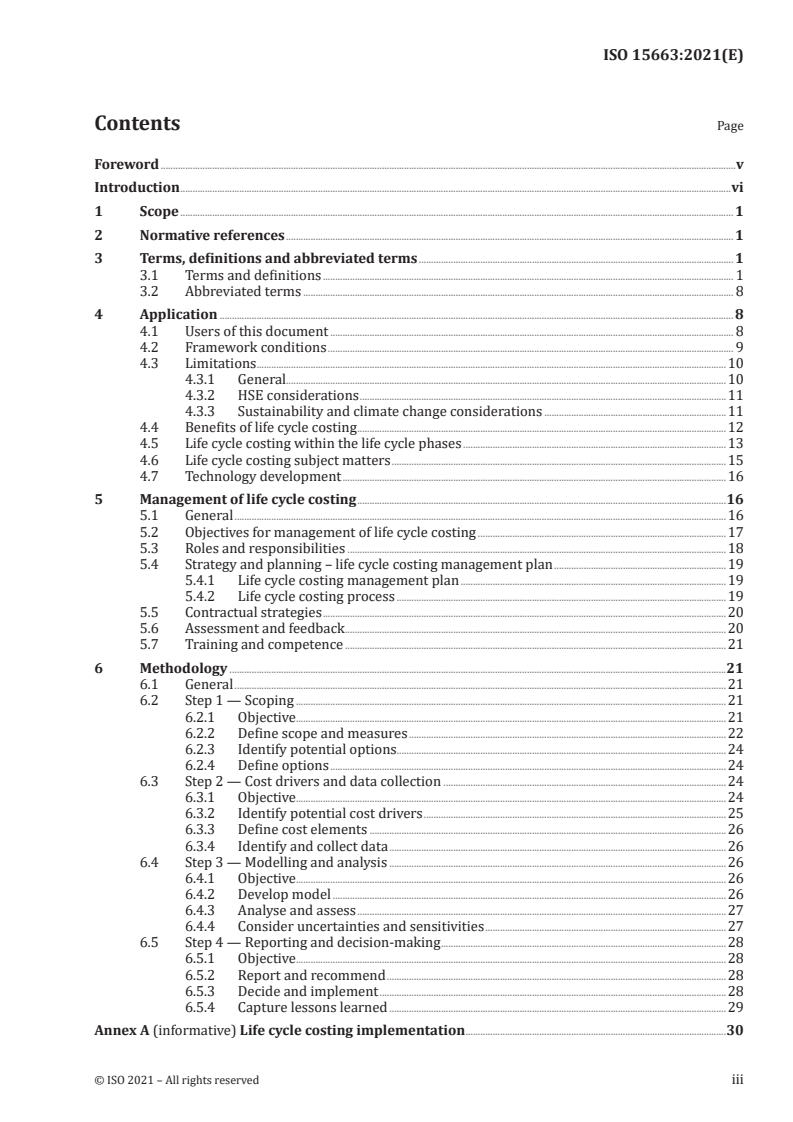 ISO 15663:2021 ISO 15663:2021 - Petroleum, petrochemical and natural gas industries — Life cycle costing/25/2021 - Page 3 preview
