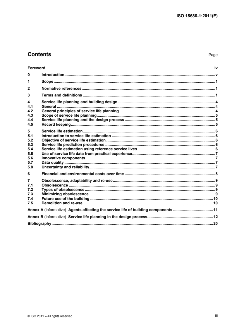 ISO 15686-1:2011 ISO 15686-1:2011 - Buildings and constructed assets — Service life planning — Part 1: General principles and framework/5/2011 - Page 3 preview