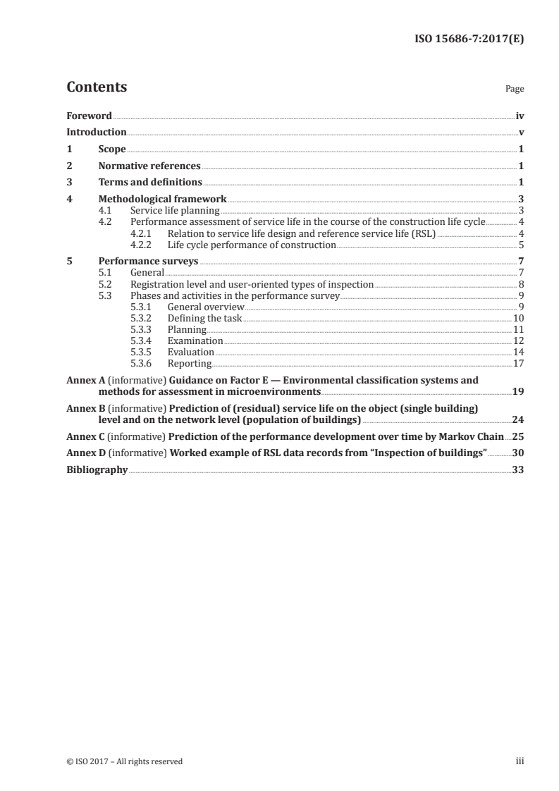 ISO 15686-7:2017 ISO 15686-7:2017 - Buildings and constructed assets — Service life planning — Part 7: Performance evaluation for feedback of service life data from practice/24/2017 - Page 3 preview