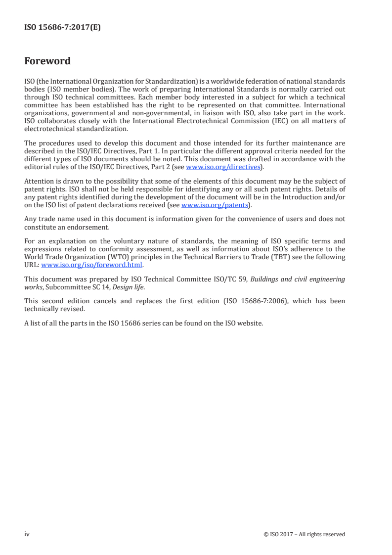 ISO 15686-7:2017 ISO 15686-7:2017 - Buildings and constructed assets — Service life planning — Part 7: Performance evaluation for feedback of service life data from practice/24/2017 - Page 4 preview