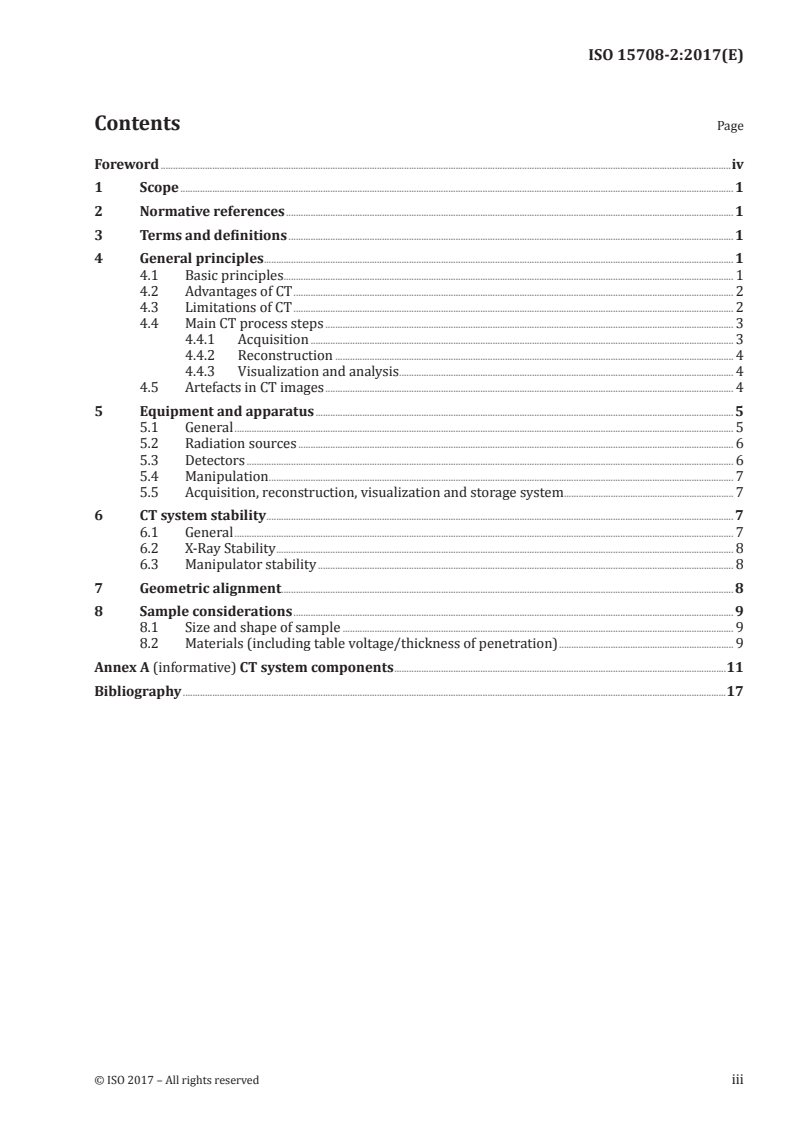 ISO 15708-2:2017 ISO 15708-2:2017 - Non-destructive testing — Radiation methods for computed tomography — Part 2: Principles, equipment and samples/27/2017 - Page 3 preview