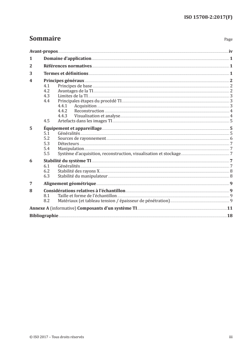 ISO 15708-2:2017 ISO 15708-2:2017 - Essais non destructifs — Méthodes par rayonnements pour la tomographie informatisée — Partie 2: Principes, équipements et échantillons/17/2019 - Page 3 preview