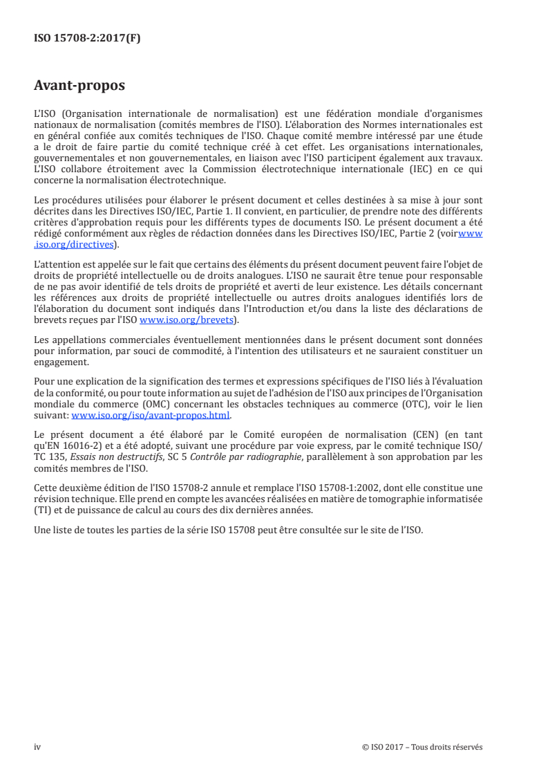 ISO 15708-2:2017 ISO 15708-2:2017 - Essais non destructifs — Méthodes par rayonnements pour la tomographie informatisée — Partie 2: Principes, équipements et échantillons/17/2019 - Page 4 preview