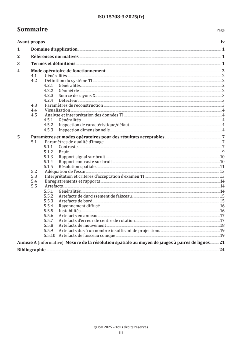 ISO 15708-3:2025 ISO 15708-3:2025 - Essais non destructifs — Méthodes par rayonnements pour la tomographie informatisée — Partie 3: Fonctionnement et interprétation
Released:25. 06. 2025 - Page 3 preview