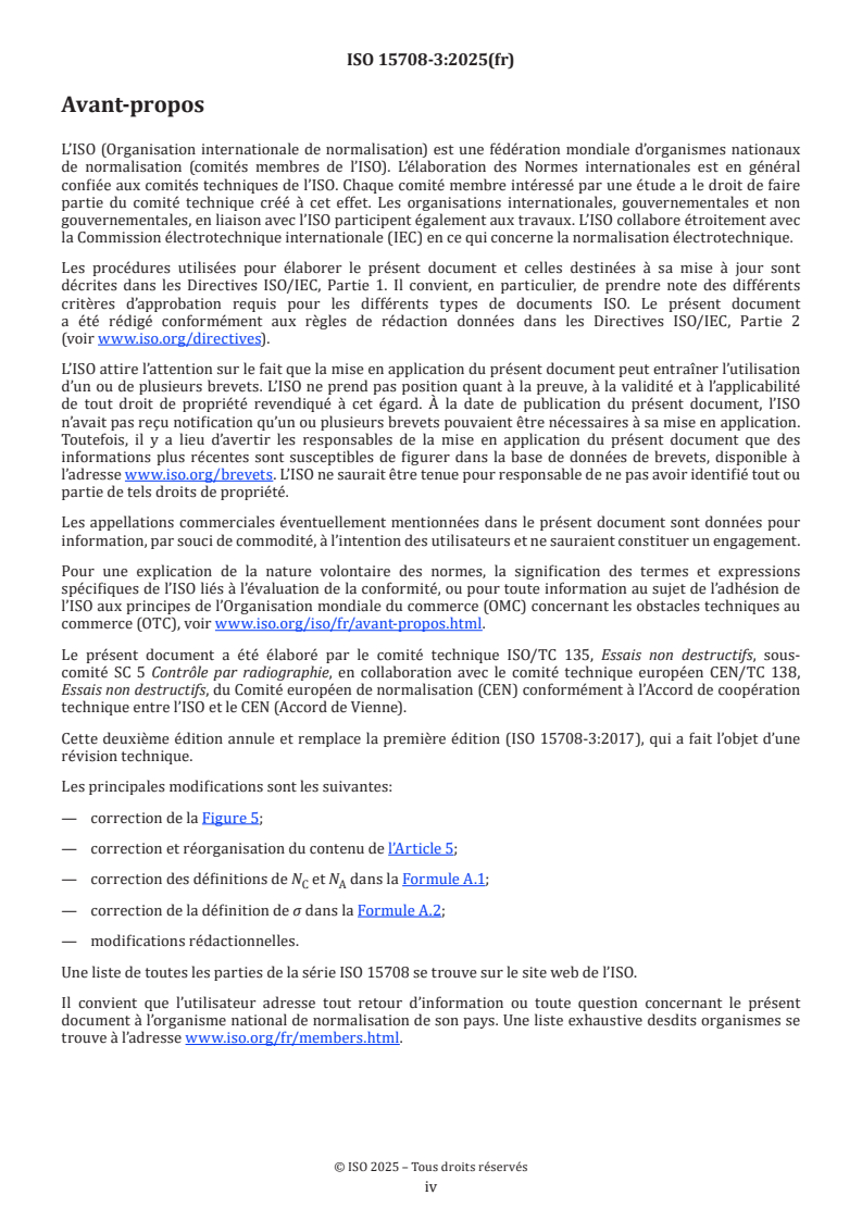 ISO 15708-3:2025 ISO 15708-3:2025 - Essais non destructifs — Méthodes par rayonnements pour la tomographie informatisée — Partie 3: Fonctionnement et interprétation
Released:25. 06. 2025 - Page 4 preview