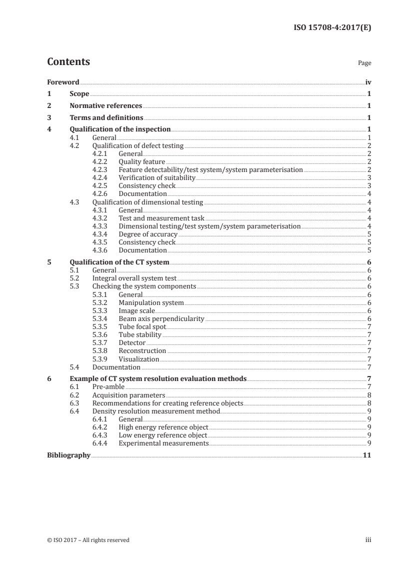 ISO 15708-4:2017 ISO 15708-4:2017 - Non-destructive testing — Radiation methods for computed tomography — Part 4: Qualification/13/2017 - Page 3 preview