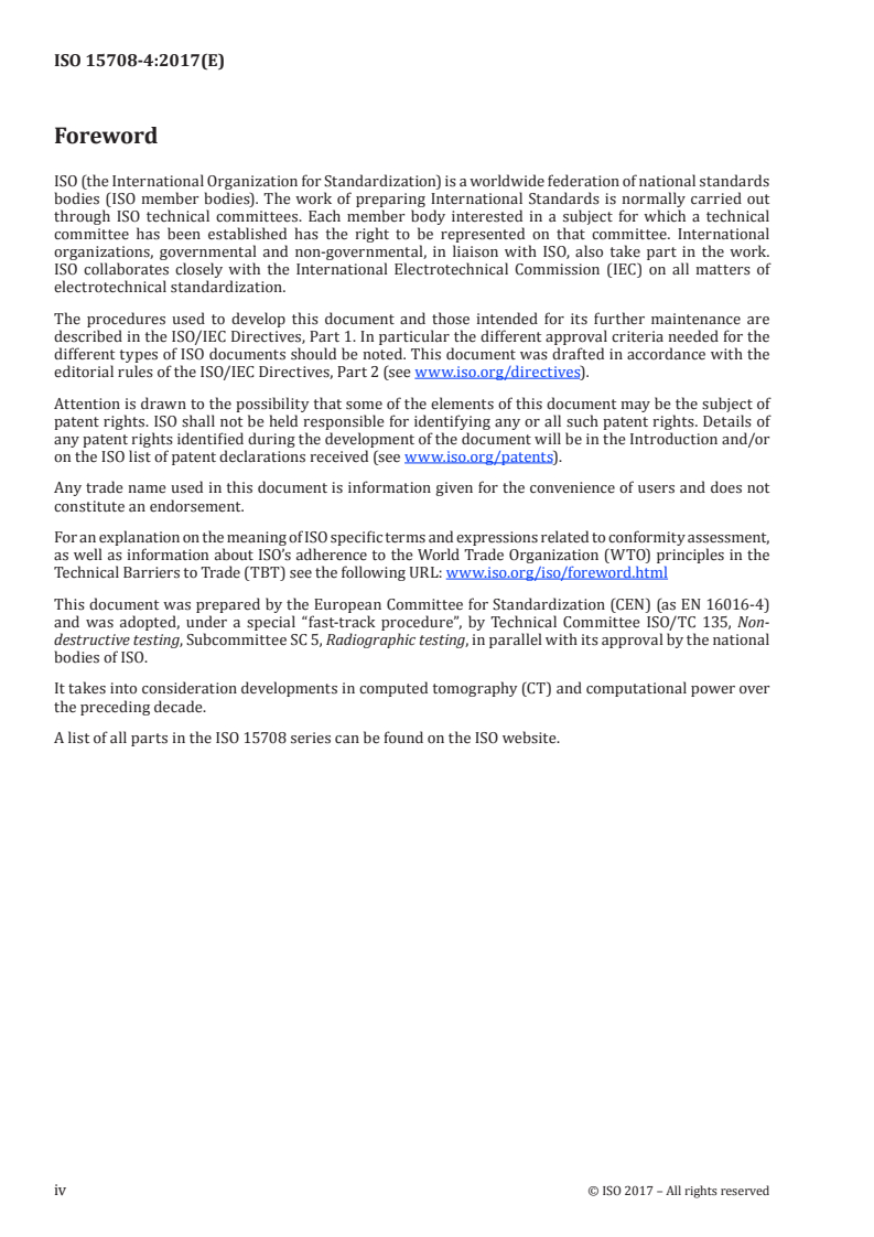 ISO 15708-4:2017 ISO 15708-4:2017 - Non-destructive testing — Radiation methods for computed tomography — Part 4: Qualification/13/2017 - Page 4 preview