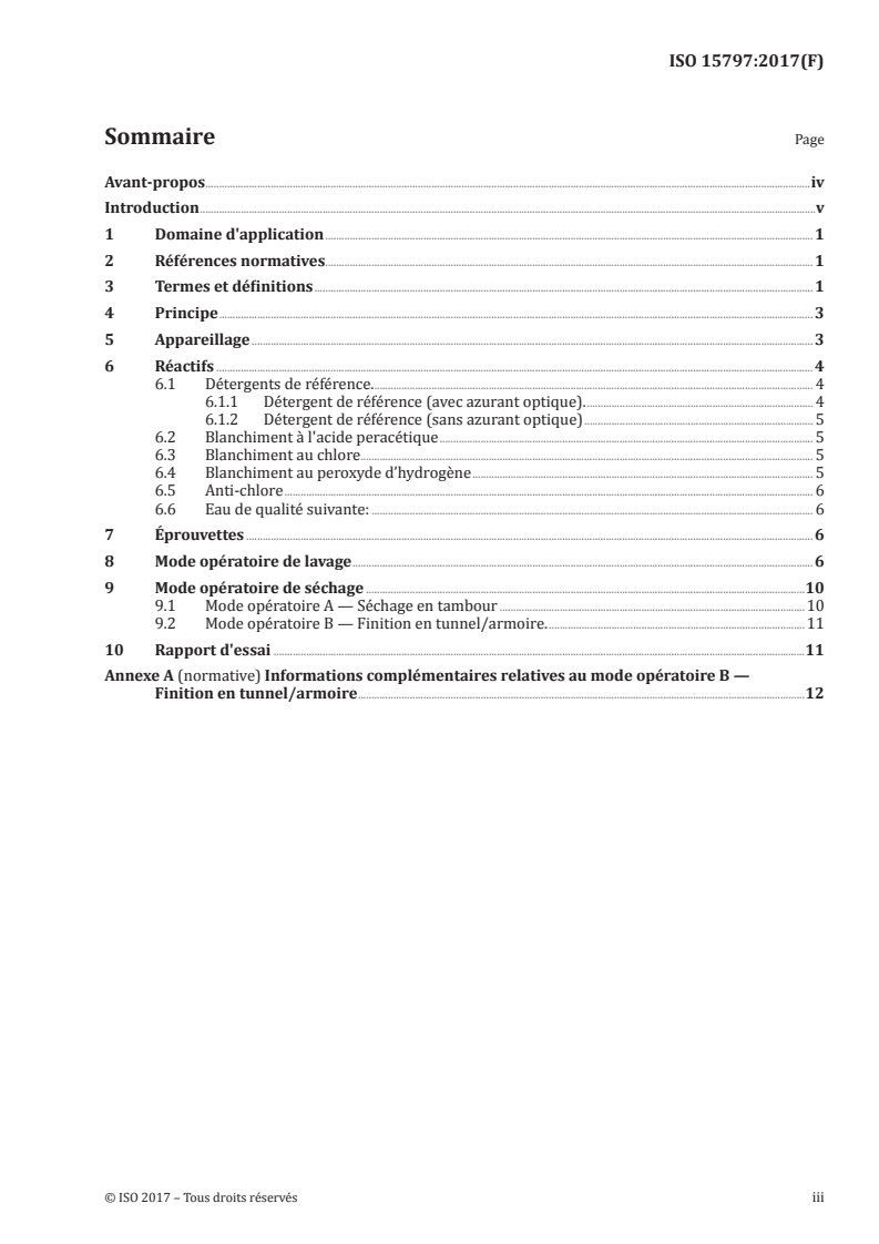 ISO 15797:2017 ISO 15797:2017 - Textiles — Méthodes de blanchissage et de finition industriels pour les essais des vêtements de travail/9/2018 - Page 3 preview