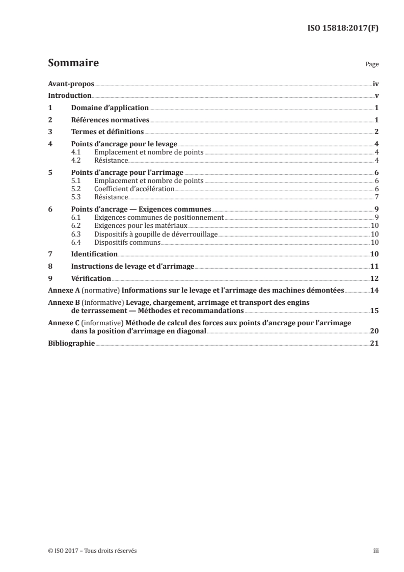 ISO 15818:2017 ISO 15818:2017 - Engins de terrassement — Points d'ancrage pour le levage et l'arrimage — Exigences de performance/22/2017 - Page 3 preview
