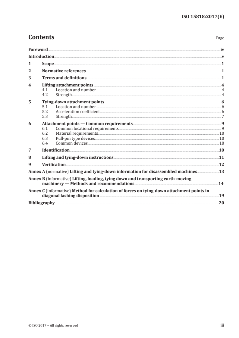 ISO 15818:2017 ISO 15818:2017 - Earth-moving machinery — Lifting and tying-down attachment points — Performance requirements/22/2017 - Page 3 preview