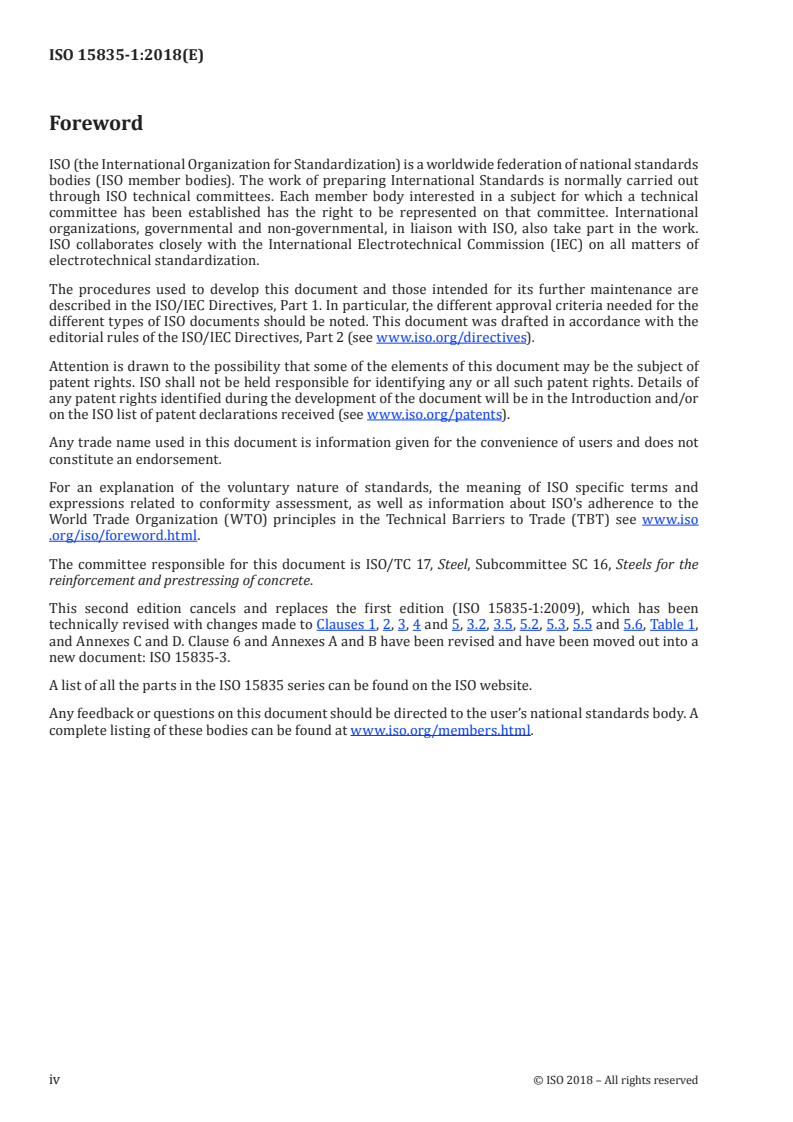 ISO 15835-1:2018 ISO 15835-1:2018 - Steels for the reinforcement of concrete — Reinforcement couplers for mechanical splices of bars — Part 1: Requirements/12/2018 - Page 4 preview
